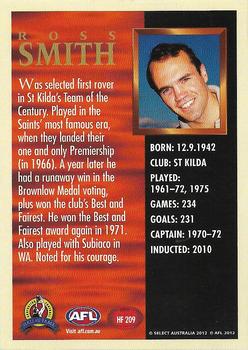 2012 Select AFL Eternity - Hall of Fame Series 4 #HF209 Ross Smith Back